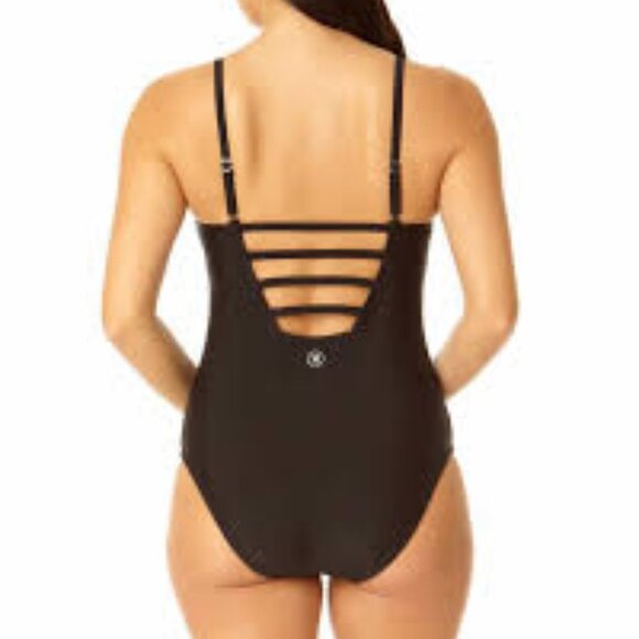 Brand New Stylish Hurley One Piece Black Swimwear UPF 50+ Size M Bathing Suit - Picture 6 of 10